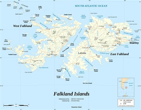 Road map of Falkland Islands - Ontheworldmap.com