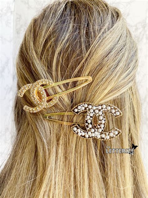 Chanel CC Coco Designer Inspired Hair Clip On Hair Accessory Metal ...