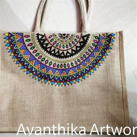 25 + Amazing Hand Painted Jute Bags Designs | Jute Bags For Ladies ...