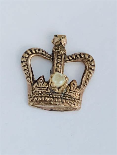 Small Brass Crown Lapel Pin Or Tie Tack With Faux Pearl | Etsy in 2021 | Brass crown, Faux pearl ...