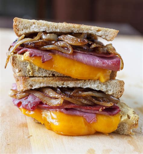 Corned Beef Sandwich On Rye with Cider Caramelized Onions - Partial Ingredients