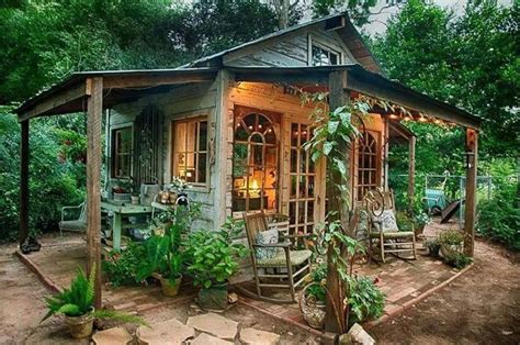 A charming, rustic she shed | Backyard, Rustic gardens, She sheds