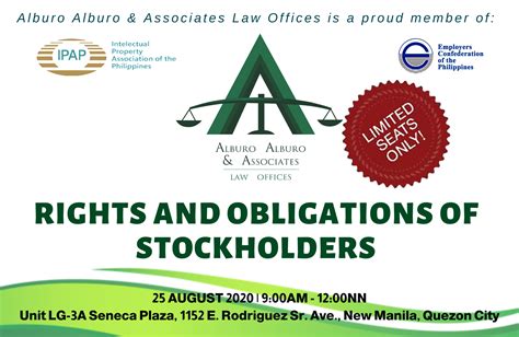 RIGHTS AND OBLIGATIONS OF STOCKHOLDERS - ALBURO ALBURO AND ASSOCIATES LAW OFFICES