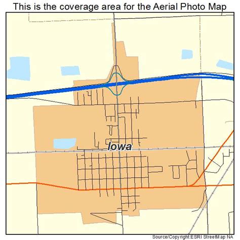 Aerial Photography Map of Iowa, LA Louisiana