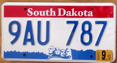 2001 South Dakota nearly mint | Automobile License Plate Store ...