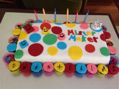 Mister maker 'shapes' cake | 3rd birthday parties, Kids cake, Birthday ...