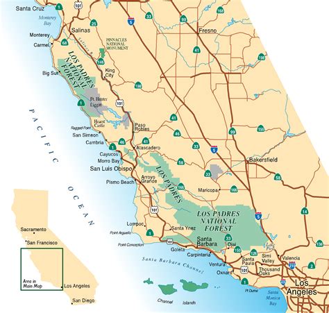 Los Padres National Forest Map