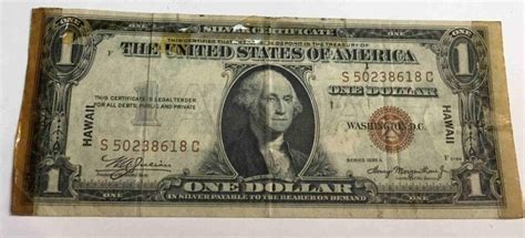 Sold at Auction: One Silver Dollar Banknote | Silver certificate ...