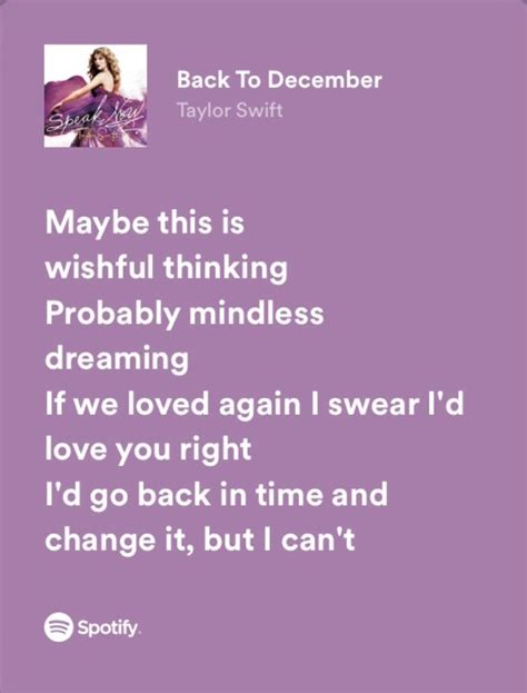 back to december - speak now by taylor swift — spotify lyrics | Taylor swift lyrics, Back to ...