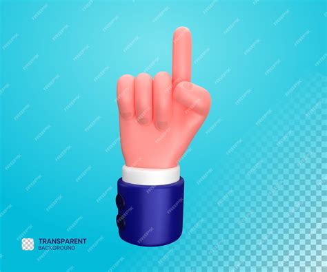 Premium PSD | Businessman pointing up hand gesture 3d illustration