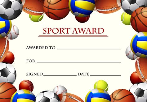 Certificate Template For Sport Award – Download Free Vectors Regarding Sports Day Certificate ...