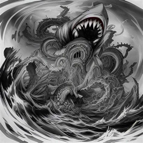 Shark vs Kraken by SourVikings on DeviantArt