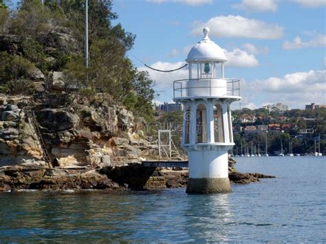 Robertson Point Lighthouse at Cremorne Point Stock Photo - Image of ...