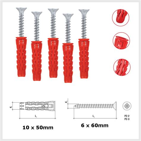 UNIVERSAL WALL PLUGS NYLON PLUG RAWL PLUG + SCREW ALL SIZES DRYWALL