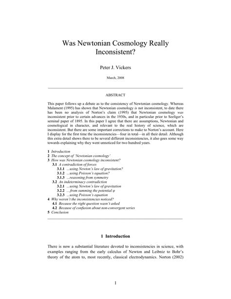 (PDF) Was Newtonian Cosmology Really Inconsistent?