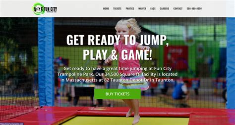 New Website for Fun City Trampoline Park Taunton, MA