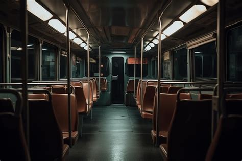 Premium Photo | Empty bus interior at night