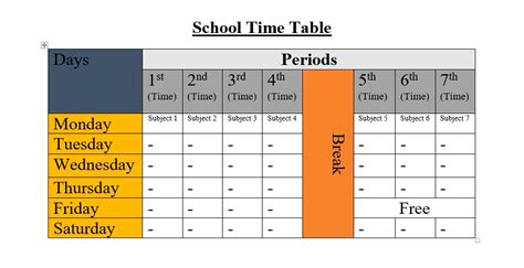 How to Create Time Table in MS Word 2021 || Table In word file | Word file, Ms word, Word table