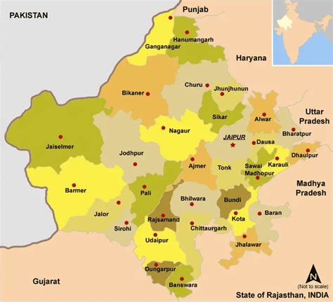 Cities Map of Rajasthan - Mapsof.Net