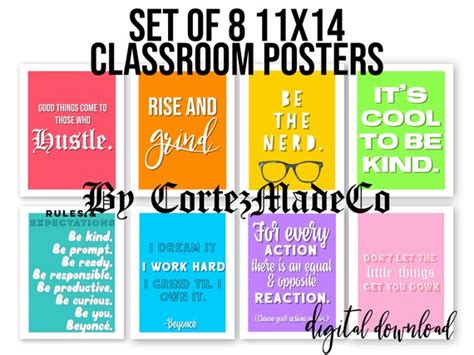 Middle High School Classroom Posters Digital Download - Etsy Denmark