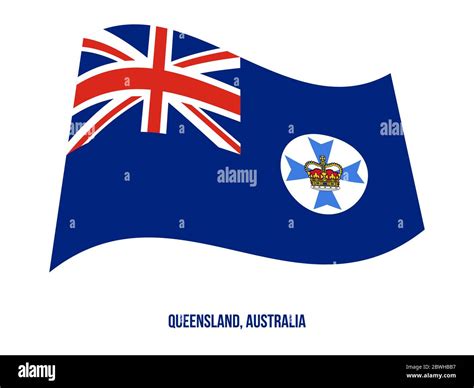 Queensland (Qld) Flag Waving Vector Illustration on White Background ...