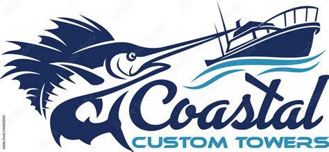 fishing boat logo design Stock Vector | Adobe Stock