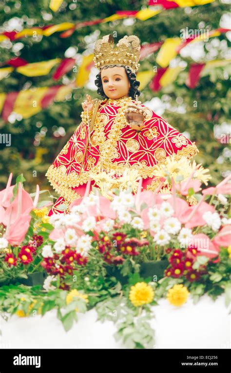 Santo Nino or child jesus in sinulog festival of cebu philippines Stock ...