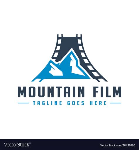 Mountain film production logo with letter Vector Image