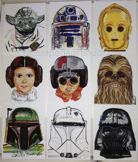 Star Wars Art Print Set of 9 art prints for by sweetpeasartstudio2, $35 ...