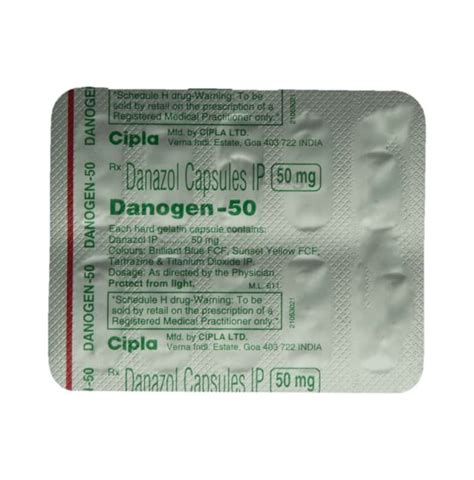 Danogen 50mg Danazol Capsules IP, Breast Cancer, Cipla, | ID: 22154870548