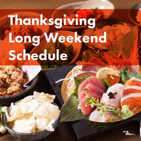 Thanksgiving day long weekend schedule | Guu Izakaya - Pioneer of ...