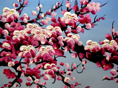 Chinese Feng Shui Painting, Chinese Cherry Blossom Painting