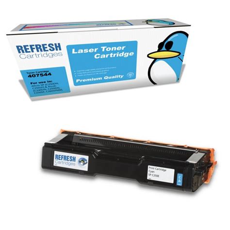 Remanufactured Ricoh 407544 Cyan Toner Cartridge