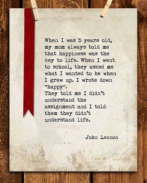 John Lennon Happy Quote Poster