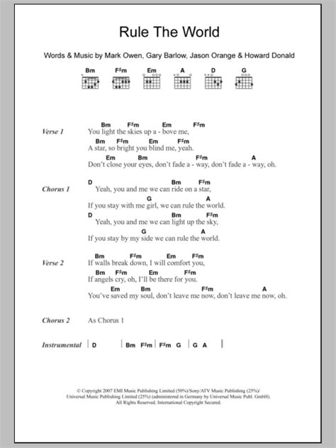 Rule The World | Sheet Music Direct