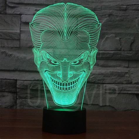 Joker 3D Illusion LED Bulbing Table Lamp Night Light | 3d illusion lamp, Night light, 3d illusions