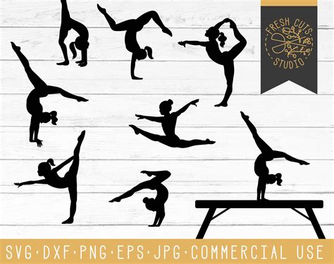 Gymnast SVG Cutting Files Gymnastics Silhouette Cricut | Etsy