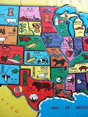 VINTAGE Built Rite Inlaid United States Map Puzzle 40s | #115308429