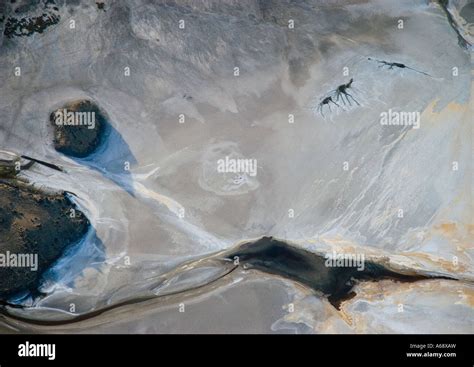 A spring on the shore of Lake Natron, Tanzania, aerial view Stock Photo ...