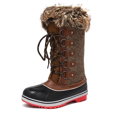 DREAM PAIRS Women's River_1 Brown Mid Calf Winter Snow Boots Size 12 M US - Walmart.com