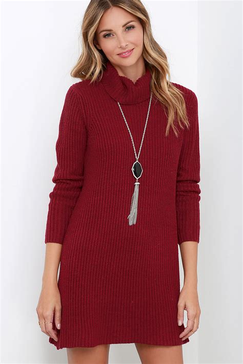 Cute Wine Red Dress - Knit Dress - Sweater Dress - $61.00 - Lulus