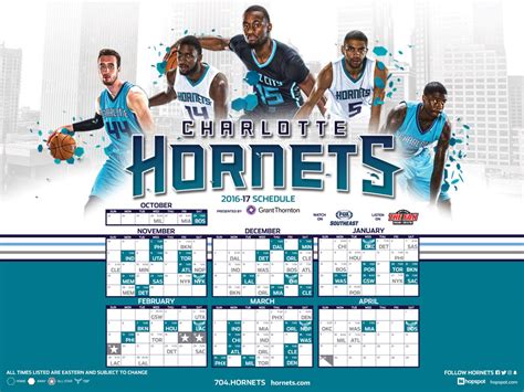 Charlotte Hornets 2016-2017 Schedule - Charlotte Hornets Wallpaper ...