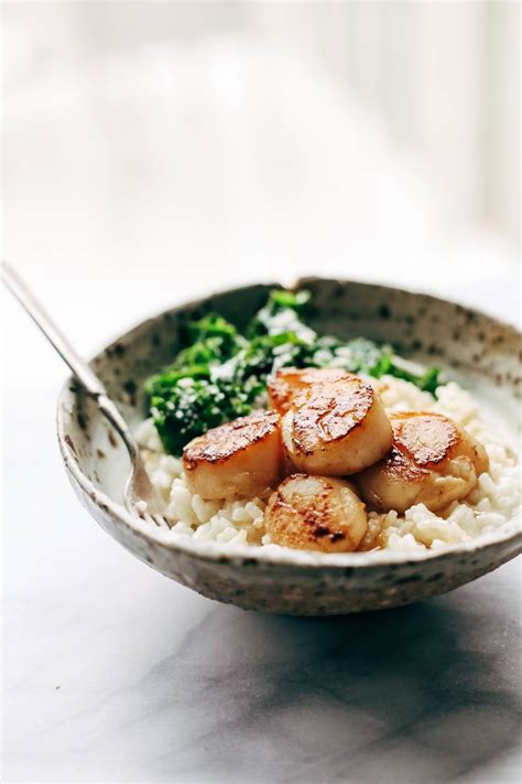 Brown Butter Scallops with Parmesan Risotto Recipe - Pinch of Yum