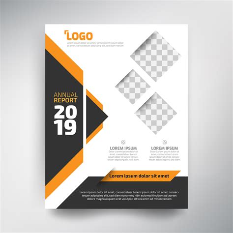 Annual report template, Modern design with orange and black tone ...