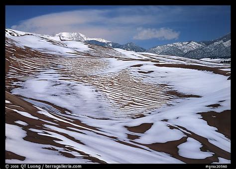 Melting snow on the dunes. Great Sand Dunes National Park, Colorado ...