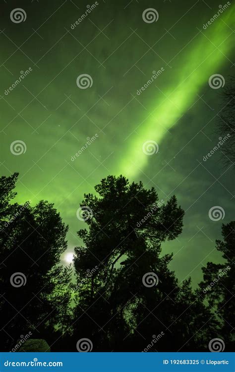 Northern Lights in Inari Lake, Lapland, Finland Stock Image - Image of ...