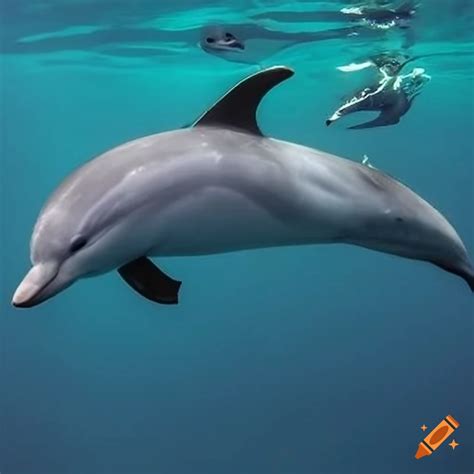Dolphin swimming in the ocean