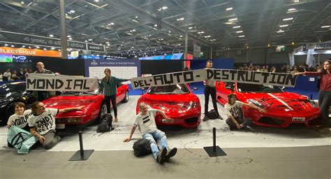 Protesters Glue Themselves To Ferraris At Paris Motor Show, Comes Days After Similar Incident In ...