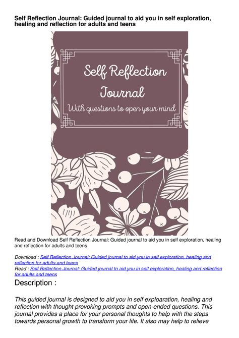 [READ DOWNLOAD] Self Reflection Journal: Guided journal to aid you in ...