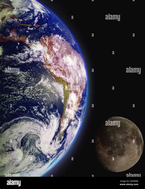 Earth And Moon Stock Photo - Alamy